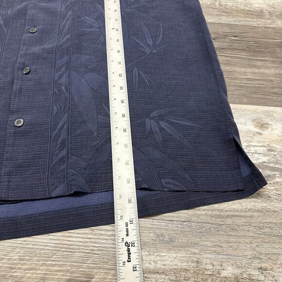 Tommy Bahama Princeville Blue Men L Tropical Aloha Silk Button Up Hawaiian Shirt - Picture 7 of 8